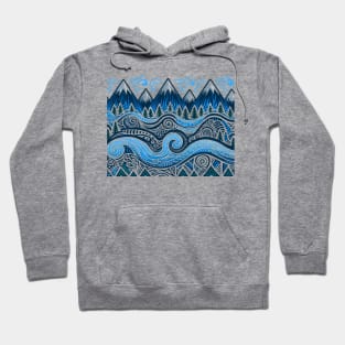 Tribal Blue Mountains Hoodie